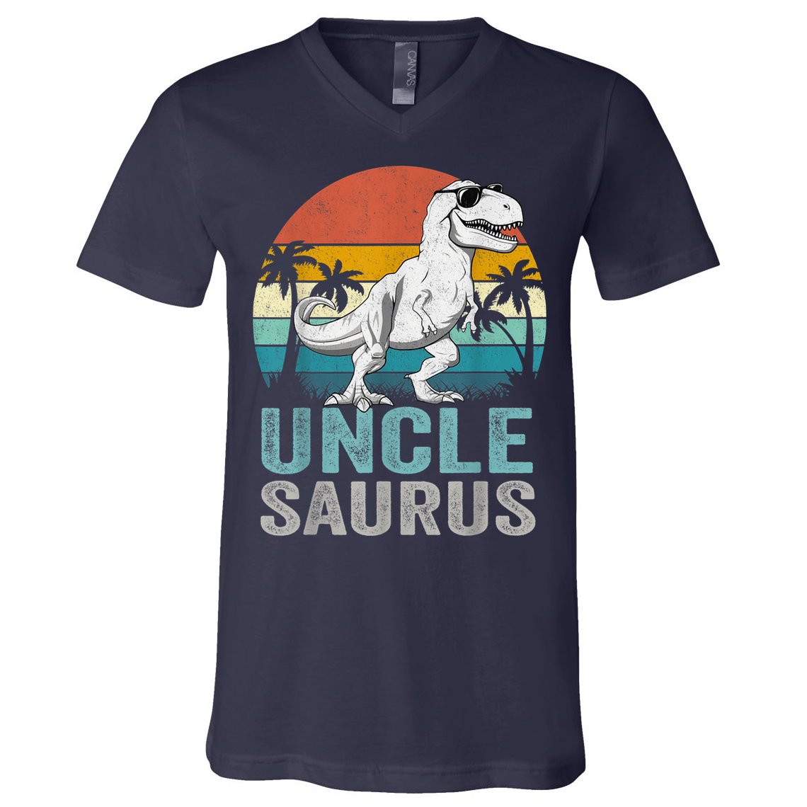 Unclesaurus T Rex Dinosaur Uncle Saurus Family Matching V-Neck T-Shirt