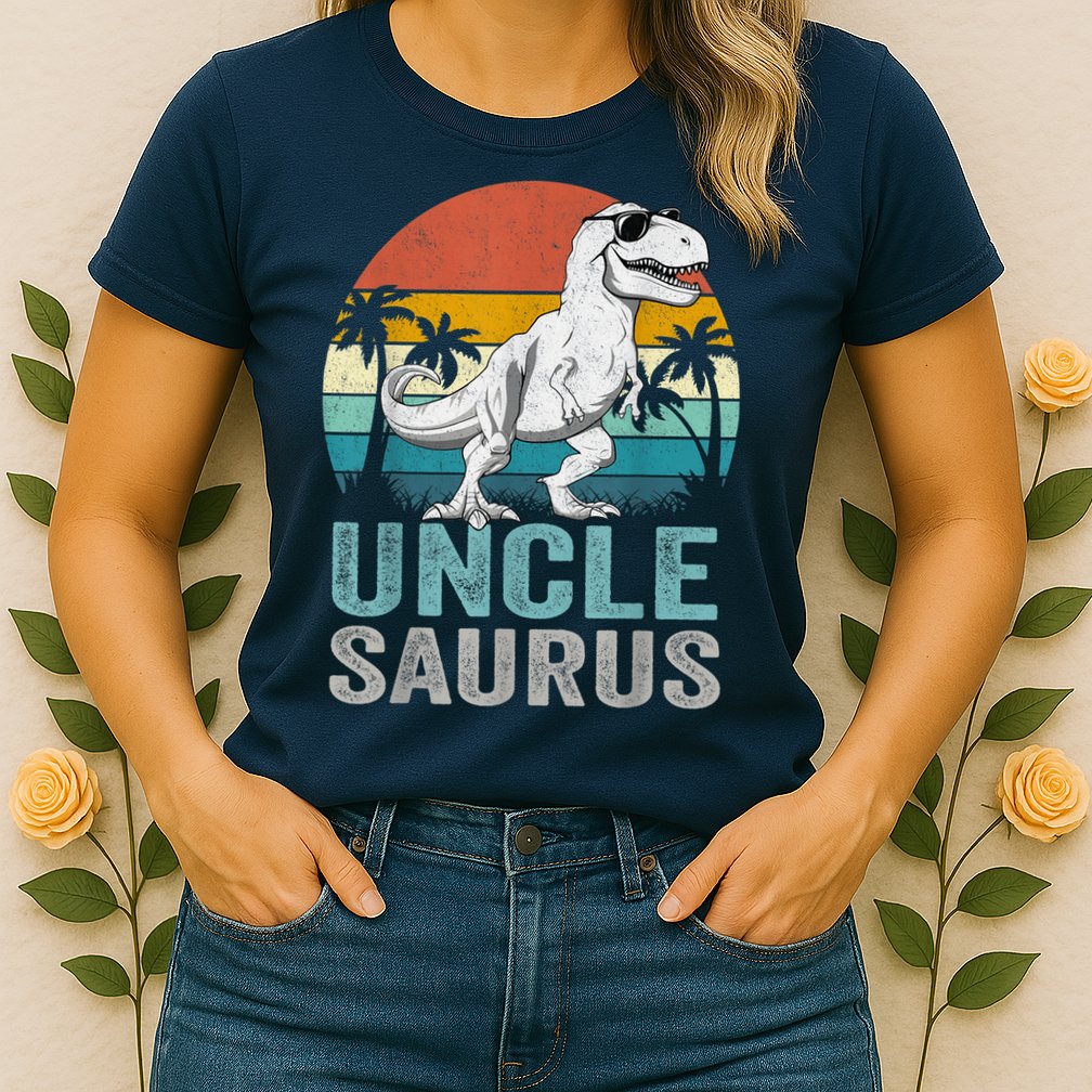 Unclesaurus T Rex Dinosaur Uncle Saurus Family Matching Womens T-Shirt