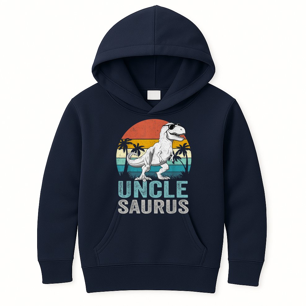 Unclesaurus T Rex Dinosaur Uncle Saurus Family Matching Kids Hoodie