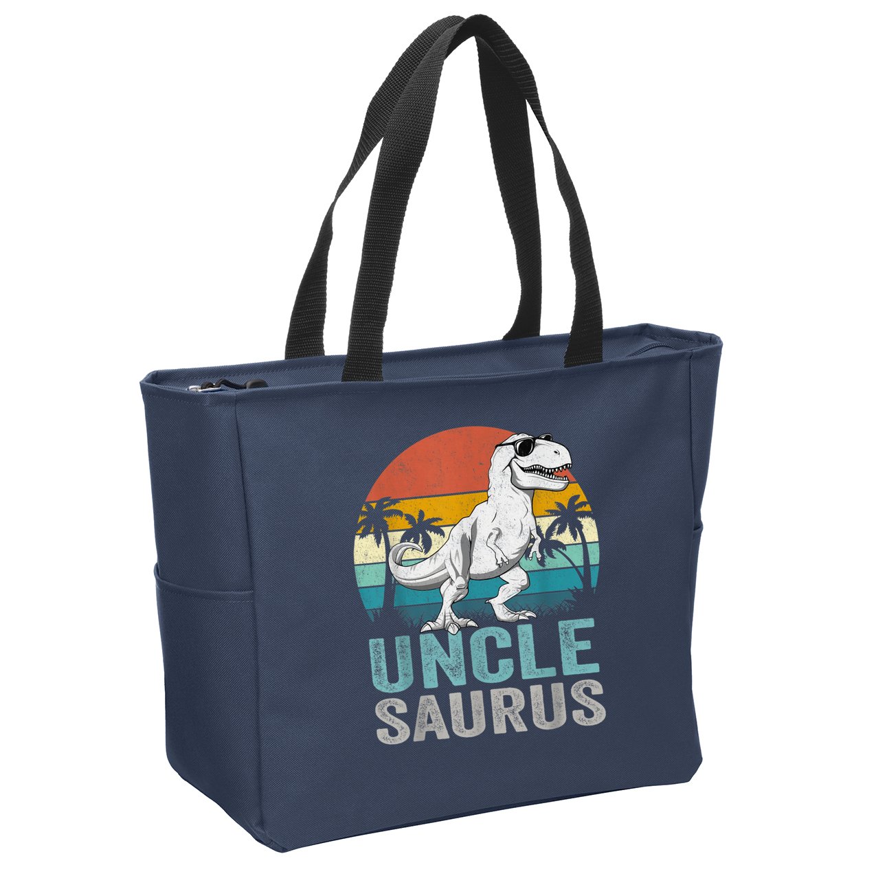 Unclesaurus T Rex Dinosaur Uncle Saurus Family Matching Zip Tote Bag