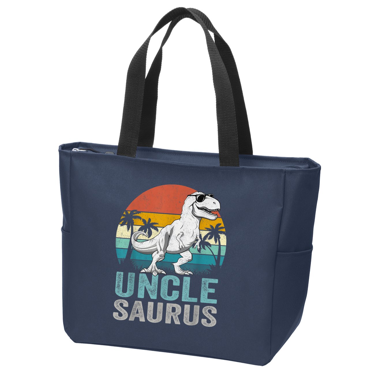 Unclesaurus T Rex Dinosaur Uncle Saurus Family Matching Zip Tote Bag