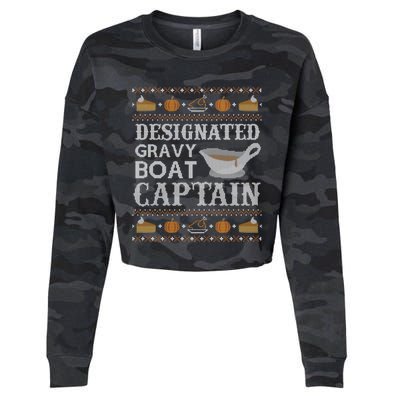 Ugly Thanksgiving Sweater Gravy Boat Captain Gift Cropped Pullover Crew