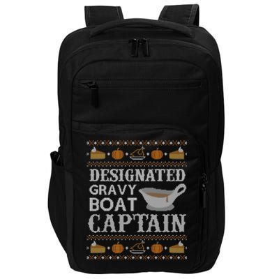 Ugly Thanksgiving Sweater Gravy Boat Captain Gift Impact Tech Backpack