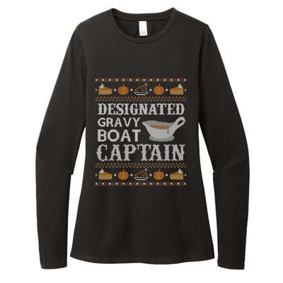 Ugly Thanksgiving Sweater Gravy Boat Captain Gift Womens CVC Long Sleeve Shirt