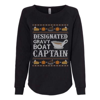 Ugly Thanksgiving Sweater Gravy Boat Captain Gift Womens California Wash Sweatshirt