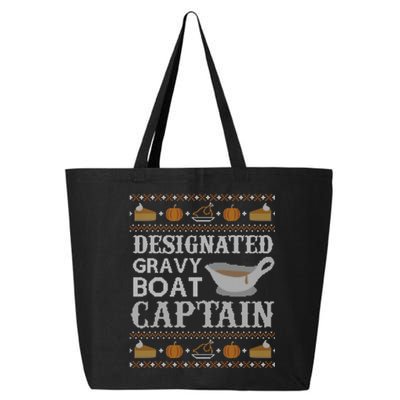 Ugly Thanksgiving Sweater Gravy Boat Captain Gift 25L Jumbo Tote