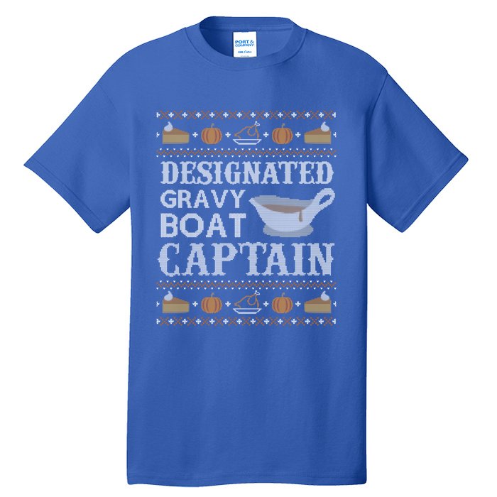 Ugly Thanksgiving Sweater Gravy Boat Captain Gift Tall T-Shirt