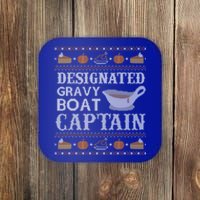 Ugly Thanksgiving Sweater Gravy Boat Captain Gift Coaster