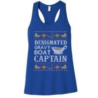 Ugly Thanksgiving Sweater Gravy Boat Captain Gift Women's Racerback Tank