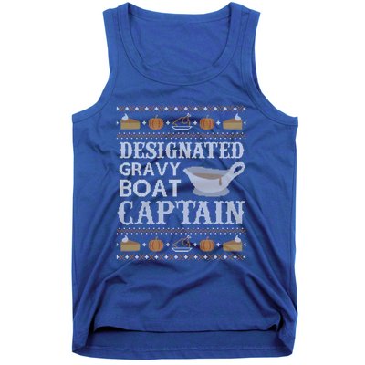 Ugly Thanksgiving Sweater Gravy Boat Captain Gift Tank Top