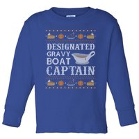 Ugly Thanksgiving Sweater Gravy Boat Captain Gift Toddler Long Sleeve Shirt