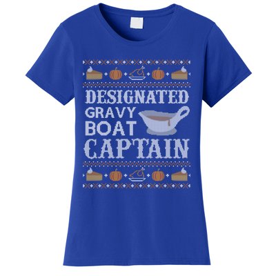 Ugly Thanksgiving Sweater Gravy Boat Captain Gift Women's T-Shirt