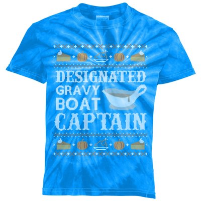 Ugly Thanksgiving Sweater Gravy Boat Captain Gift Kids Tie-Dye T-Shirt