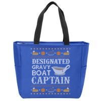 Ugly Thanksgiving Sweater Gravy Boat Captain Gift Zip Tote Bag