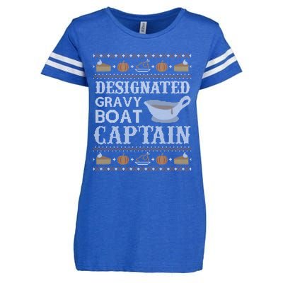 Ugly Thanksgiving Sweater Gravy Boat Captain Gift Enza Ladies Jersey Football T-Shirt