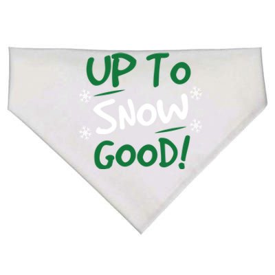 Up To Snow Good Funny Christmas Gift USA-Made Doggie Bandana