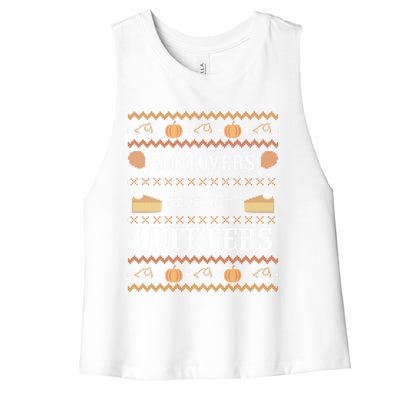 Ugly Thanksgiving Sweater Leftovers For Quitters Cool Gift Cool Gift Women's Racerback Cropped Tank