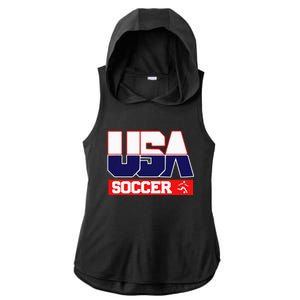 Usa Team Soccer American Ladies PosiCharge Tri-Blend Wicking Draft Hoodie Tank