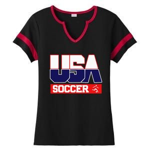 Usa Team Soccer American Ladies Halftime Notch Neck Tee