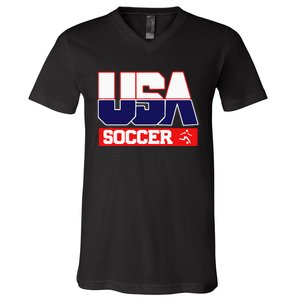 Usa Team Soccer American V-Neck T-Shirt