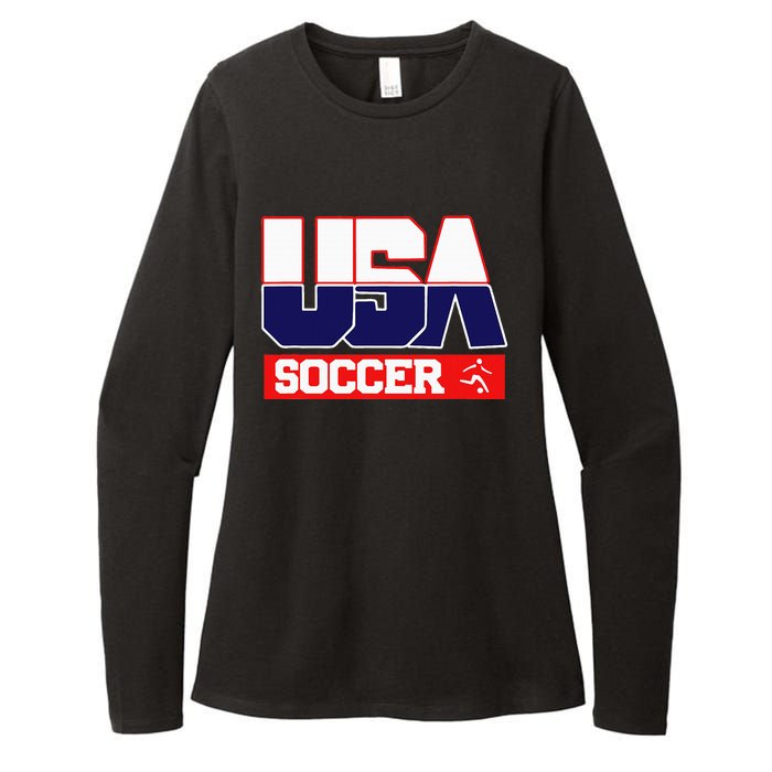 Usa Team Soccer American Womens CVC Long Sleeve Shirt