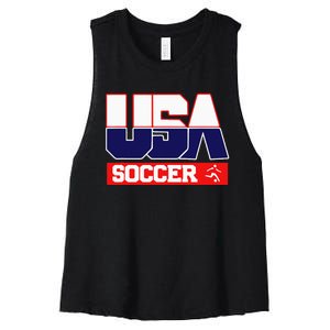 Usa Team Soccer American Women's Racerback Cropped Tank