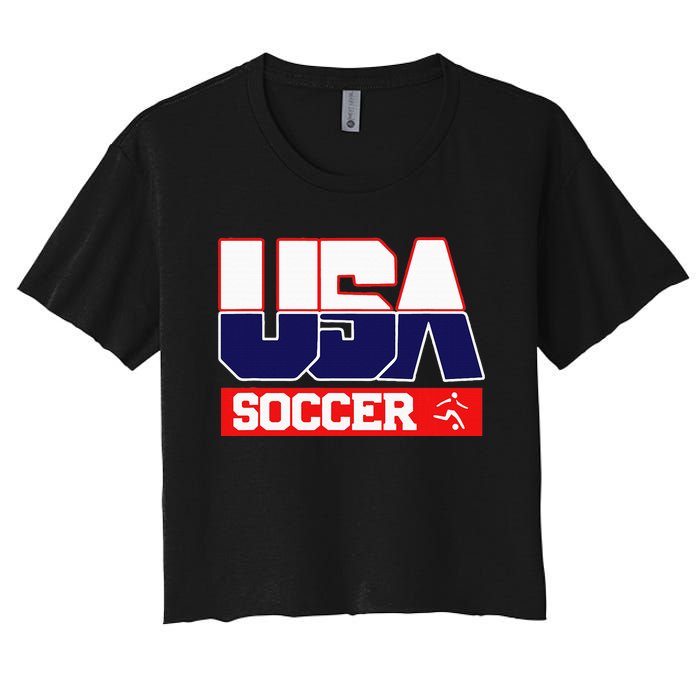 Usa Team Soccer American Women's Crop Top Tee