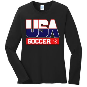 Usa Team Soccer American Ladies Long Sleeve Shirt