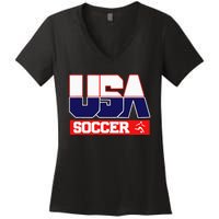 Usa Team Soccer American Women's V-Neck T-Shirt