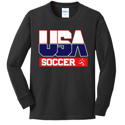 Usa Team Soccer American Kids Long Sleeve Shirt