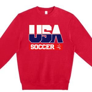 Usa Team Soccer American Premium Crewneck Sweatshirt