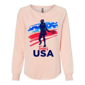 Usa Tennis Support Tennis Lover Womens California Wash Sweatshirt