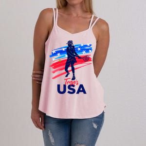 Usa Tennis Support Tennis Lover Women's Strappy Tank