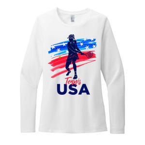 Usa Tennis Support Tennis Lover Womens CVC Long Sleeve Shirt