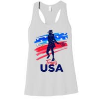 Usa Tennis Support Tennis Lover Women's Racerback Tank