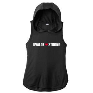 Uvalde Texas Strong Heart Ladies PosiCharge Tri-Blend Wicking Draft Hoodie Tank