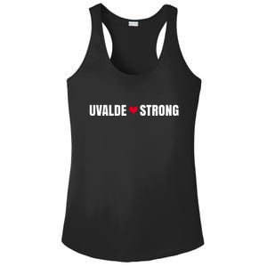 Uvalde Texas Strong Heart Ladies PosiCharge Competitor Racerback Tank