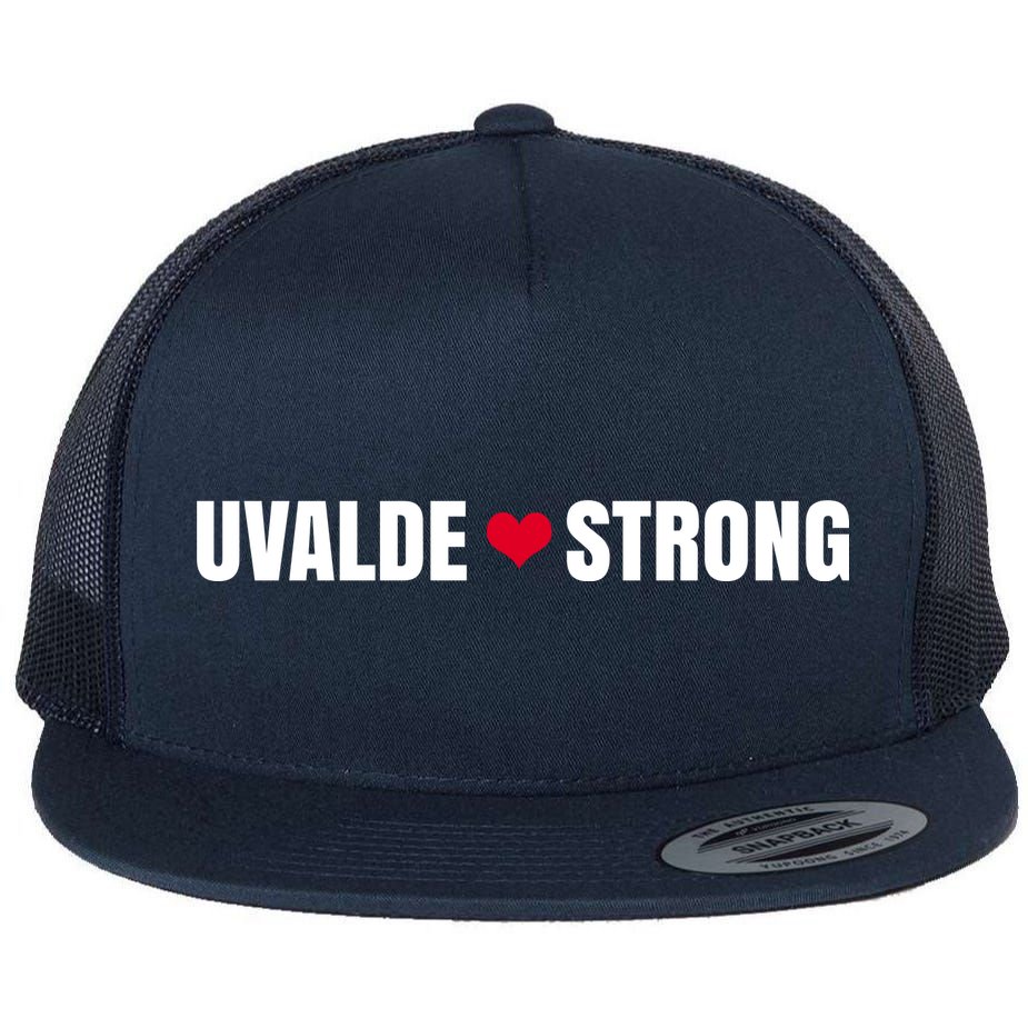 Uvalde Texas Strong Heart Flat Bill Trucker Hat