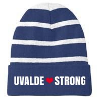 Uvalde Texas Strong Heart Striped Beanie with Solid Band