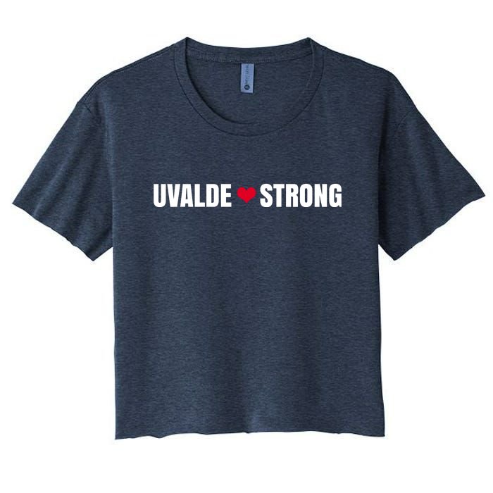 Uvalde Texas Strong Heart Women's Crop Top Tee