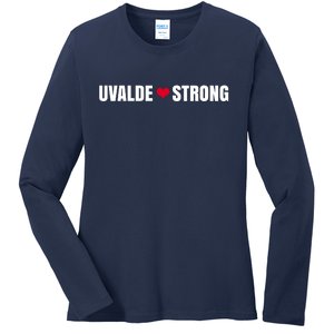 Uvalde Texas Strong Heart Ladies Long Sleeve Shirt