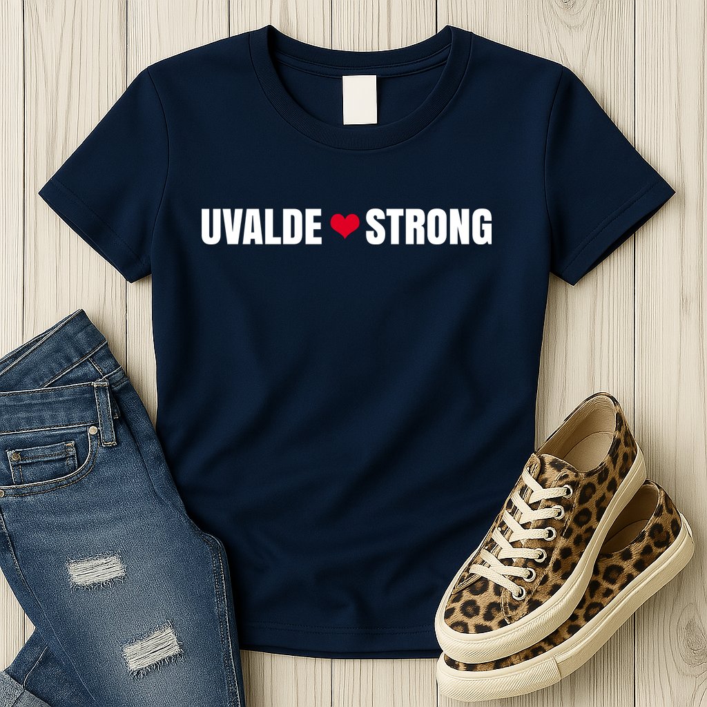 Uvalde Texas Strong Heart Womens T-Shirt