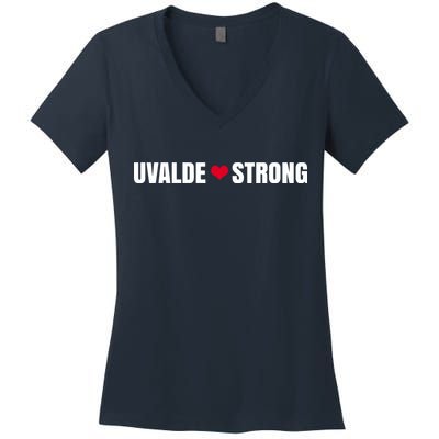 Uvalde Texas Strong Heart Women's V-Neck T-Shirt