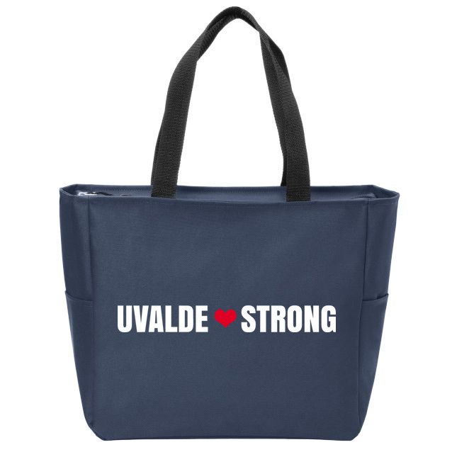 Uvalde Texas Strong Heart Zip Tote Bag
