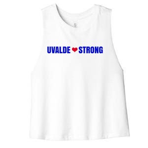 Uvalde Texas Strong Heart Women's Racerback Cropped Tank