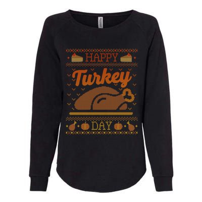 Ugly Thanksgiving Sweater Funny Happy Turkey Day Gift Womens California Wash Sweatshirt