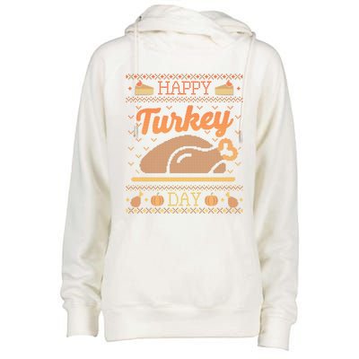 Ugly Thanksgiving Sweater Funny Happy Turkey Day Gift Womens Funnel Neck Pullover Hood