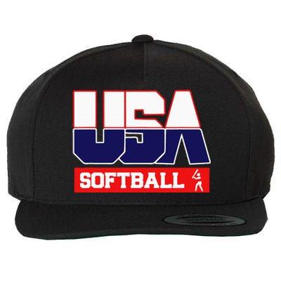 Usa Team Softball American Sports Wool Snapback Cap