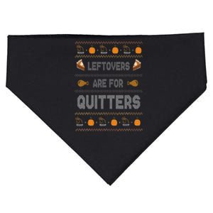 Ugly Thanksgiving Sweater Leftovers are for Quitters Gift USA-Made Doggie Bandana