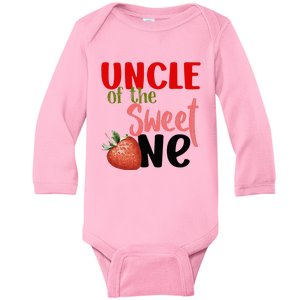 Uncle The Sweet One Strawberry Birthday Family Party Baby Long Sleeve Bodysuit